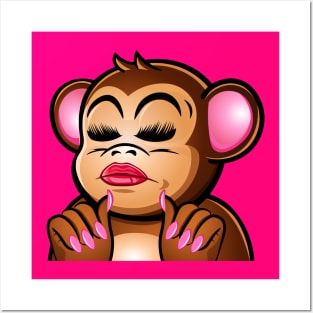 Monkey Periodt meme, kawaii animal, funny design Posters and Art